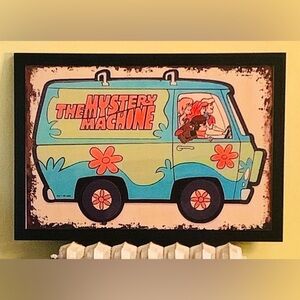 Custom Framed Vintage 1969 “The Mystery Machine” Scooby & Gang Large Wall Art